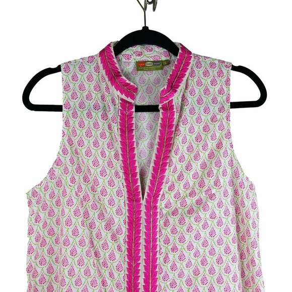 rock flower paper Embroidered Tunic Dress Large - Picture 2 of 4